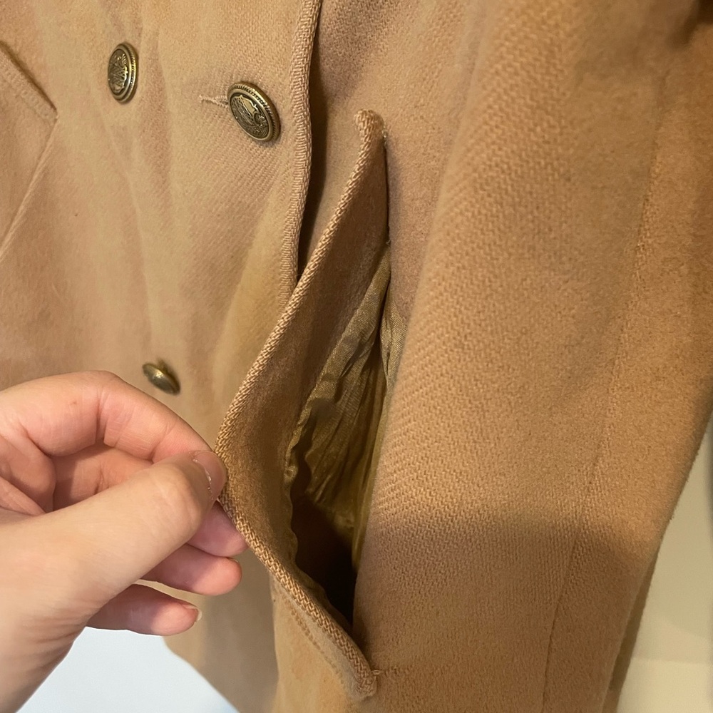 Mackintosh vintage Camel Double-Breasted 100% wool Pea Coat - Picture 6 of 12